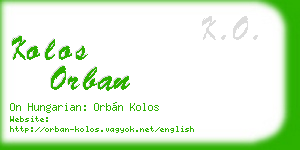 kolos orban business card